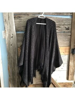 PLUS Size Black/Silver Knit Cape/Coverall
